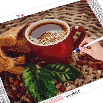 Diamantborduurwerk op foto Koffie DIY Diamantschilderij met vierkante strass Foto Home Decor 20X30CM black
