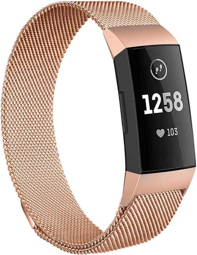 Bandje geschikt voor Fitbit Charge 3 - Goud Milanese Band
