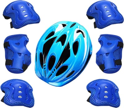 Kinderen Beschermset - Valbescherming Set - Buitenspelen - Lichtgewicht en Ademend - 3-12 Jaar - Blauw