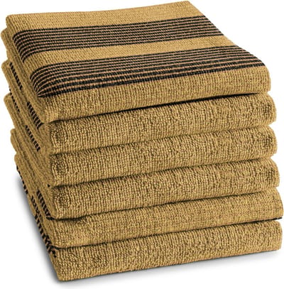DDDDD - 6x Keukendoek Baxter - 50x55 cm - Okergeel - Set van 6 stuks
