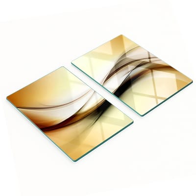 Glazen serveerplanken met abstracte afbeeldingen 2x40x52 cm
