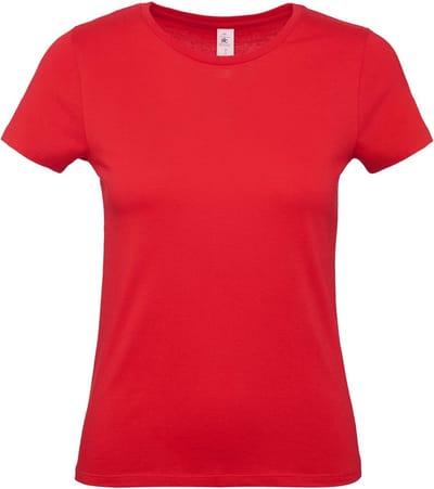 Rood basic Dames t-shirt - met ronde hals - katoen - 145 grams - shirts / dameskleding - korte mouwen M
