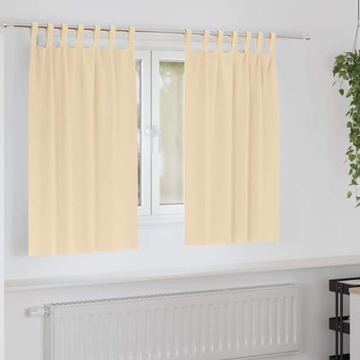 vidaXL Zwart-out Gordijnen met Ringen 2 st Crèmekleurig 140 x 140 cm