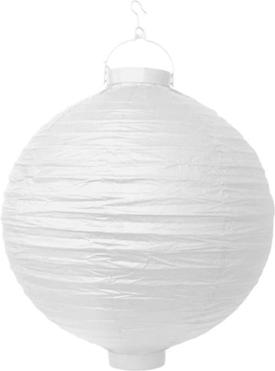 Partydeco - Decoratieve lampion wit LED 30 cm - Lampion sint maarten - lampionnen - Sint maarten optocht - lampionnen papier