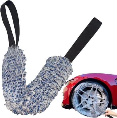 Autowas Droogdoek - Velgenreinigingsdoek Wielreinigingsdoek - Auto Reinigen - Dubbelzijdig Ontwerp - 36 x 8 cm - Blauw