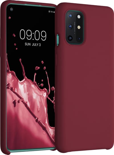 kwmobile telefoonhoesje geschikt voor OnePlus 8T - Hoesje met siliconen coating - Smartphone case in rabarber rood