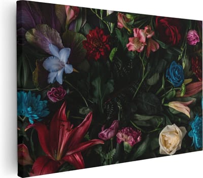 Artaza Canvas Schilderij Bloemen Stilleven - 30x20 cm - Klein - Wanddecoratie Woonkamer - Muurdecoratie Botanisch - Kamer Accessoires