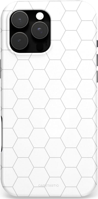 Casetastic hoesje geschikt voor Apple iPhone 16 Pro Max - MagSafe - Dubbellaagse bescherming - Zilverraat - Fashion Case - Wit