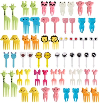 Allecto - 60 Stuks Fruitvorken - Kleine Vork Picks - Herbruikbaar