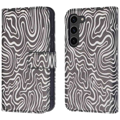 imoshion Hoesje - Geschikt voor Samsung Galaxy S23 - Design Bookcase smartphone - Black And White