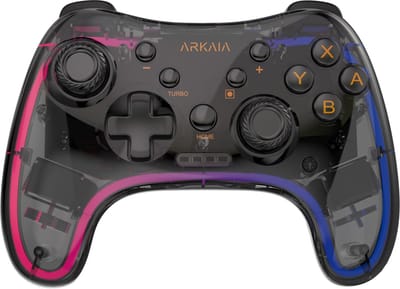 ARKAIA® Geschikt voor Nintendo Switch Controller - Draadloos Nintendo Controller - Draadloos en Oplaadbaar - Motion Sensors & Trilfunctie - Transparant - RGB