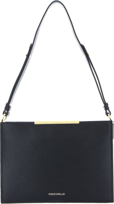 COCCINELLE Leren Schoudertas Delices Flat Shoulder Bag Noir Zwart