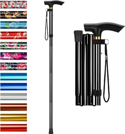 CLVP® Wandelstok Opvouwbaar - Wandelstokken Dames en Heren - Zwart