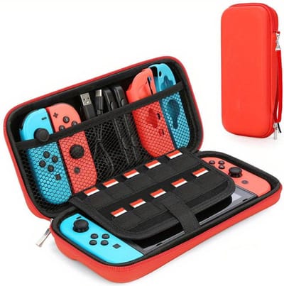 Nivard Case Geschikt Voor Nintendo Switch - Hoes - Beschermhoes - Waterafstotend - Accessoires - Rood