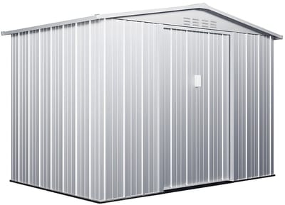 Vente-unique Tuinhuisje van gegalvaniseerd staal - Grijs - LINUS - 4,91 m²
