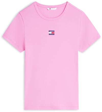 Tommy Hilfiger Slim Badge Rib Pink Daisy Taglia: M | Maglie Sportivi Outlet | Donna | Rosa