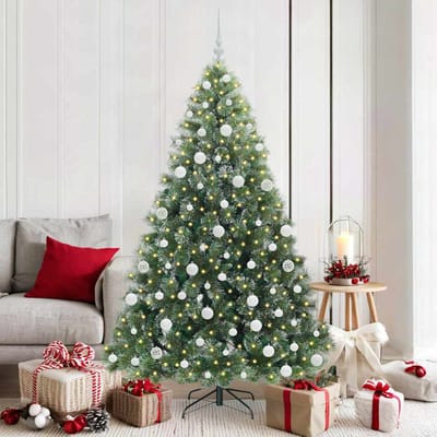 vidaXL - Kunstkerstboom - met - 300 - LED - met - standaard - Groen - 180 - cm - PE - en - PVC