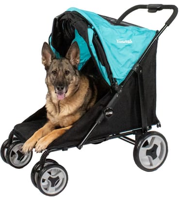 InnoPet Hondenbuggy Mamut - Voor grote honden tot 50kg - Lage instap - Makkelijk in te klappen hondenbuggy - Ocean Blue