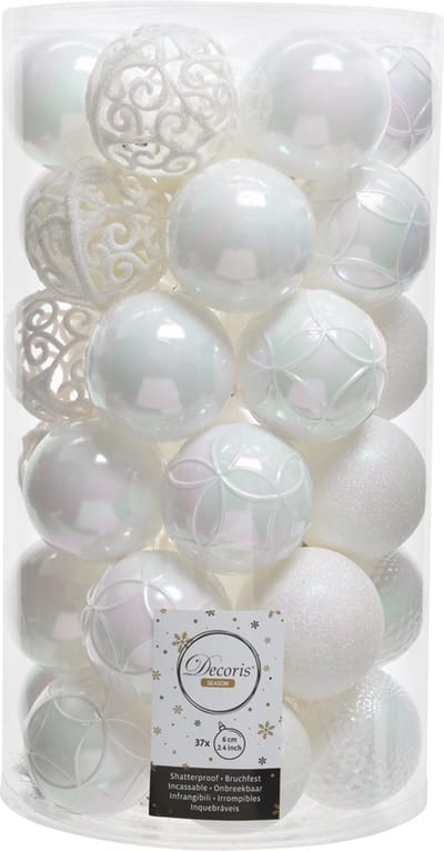 Decoris kerstballenset - 37 stuks - 6cm - kunststof