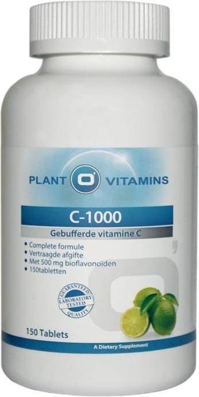 Vitamine C 1000 Mg Calcium Ascorbaat Plantovitamins 150 Tabletten