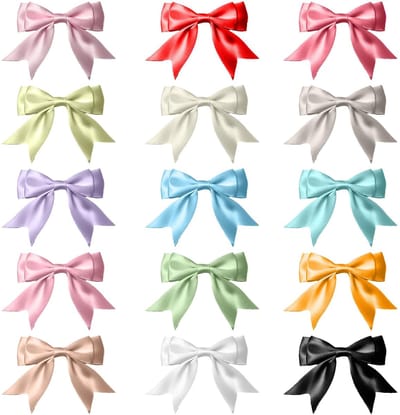 Dailygoods- Satijnen Strikken 15 Stuks - Zelfklevend - Mini-geschenkstrikken - Kleurrijk - Dubbellaags - 2,5 cm Breed - Cadeau Strikken