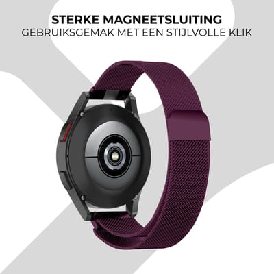 Strap-it Milanees bandje / Milanese band geschikt voor Samsung Galaxy Watch 7 (40 & 44mm) / Galaxy Watch 6 40mm & 44mm / Galaxy Watch 6 Classic / Galaxy Watch 5 40 & 44mm / Watch 5 Pro / Watch 4 / Watch 4 Classic / Watch FE - paars