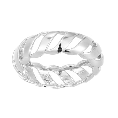 Cavill - Zilveren ring - 925 Sterling Zilver - Moderne gedraaide design - Lichtgewicht gepolijst zilver - Maat 17 en 18 - Elegante unisex ring