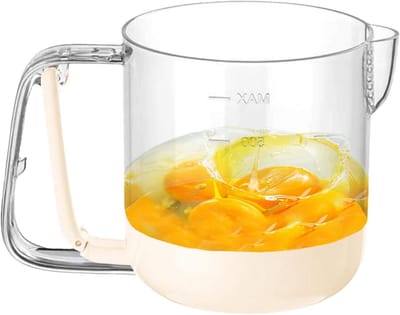 Eiermixerbeker - Mixbeker Klopper - Snel Ingrediënten Mengen - Handgeperste Fysieke Mengtechnologie - 162 x 122 cm - Beige