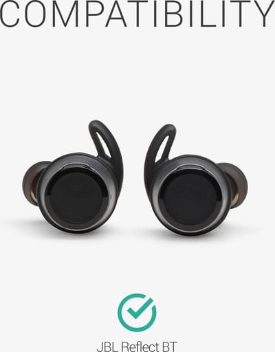kwmobile 6x haakjes geschikt voor JBL Reflect BT - Oorhaken voor draadloze oordopjes - Houders voor earbuds in zwart