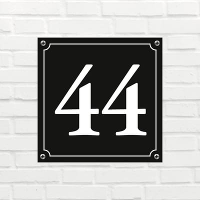 Huisnummerbord Mat zwart Deluxe - Nummer 44 - incl. bevestiging