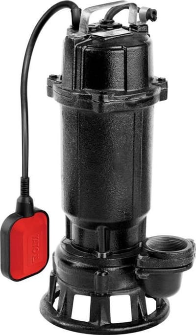 YATO Professionele Vuilwaterpomp – Gietijzeren Behuizing – 400W – 12.000 l/u – 2 Inch Uitgang – Voor Septische Tanks, Kelders en Bouwplaatsen