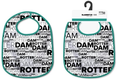Slabbetje Rotterdam – Katoenen slab met zwart-wit print