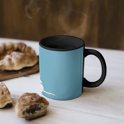 Magische Mok - Foto op Warmte Mokken - Koffiemok - Dalmatiër - Zonnebril - Blauw - Magic Mok - Beker - 350 ML - Theemok