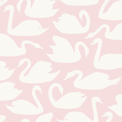 Origin Wallcoverings behang zwanen glanzend roze en wit - 347708 - 0,53 x 10,05 m