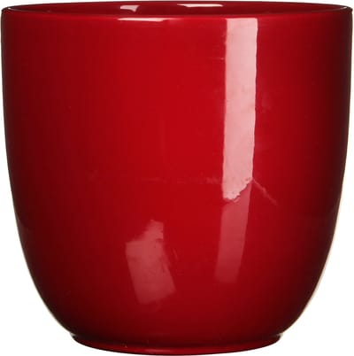 Mica Decorations Plantenpot - rood - glans - keramiek - D22,5 x H20 cm - bloempot
