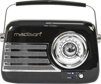 Madison - FREESOUND-VR40B - Vintage Radio 30W op Batterij - Bluetooth, FM, USB, AUX, Subwoofer - Zwart