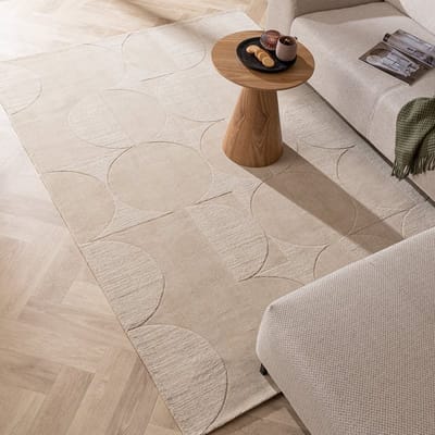 Studio Clarice Wollen vloerkleed - Giselle Circles Creme - 160x230cm