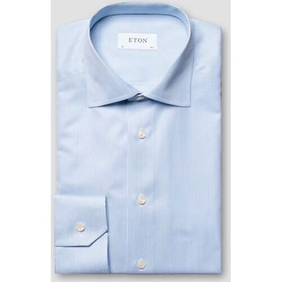 Eton Overhemd Fine Striped Signature Twill Licht Blauw / male