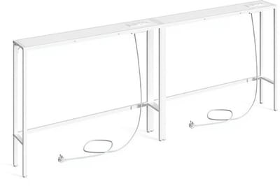 Consoletafel-Haltafel- -Set van 2 smalle -Entreetafel-Oplaadstation & USB-poorten-Stevig en stabiel-- wit