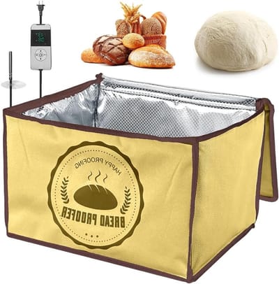 Gistendoos Zuurdeeg - Deegbox Pizza - Gecontroleerd Rijzen - Instelbare Temperatuur Timer - 30 Liter Inhoud - Zwart