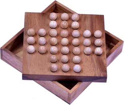Houten Solitaire Denkspel - Logisch Puzzelspel voor Eén Speler vanaf 6 Jaar