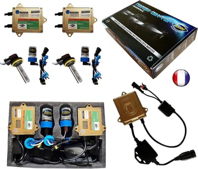 HID Xenon-set, Frans merk Vega HIR2 9012, 6000 K, 55 W, Canbus, foutvrij, ODB, Design Asic, lamp met schuine fitting