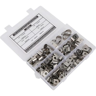 80 stuks R-type klem kabelklem kit hardware onderdelen 304 roestvrij staal corrosiebestendig 616 mm gray