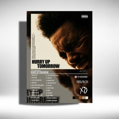 The Weeknd - Hurry Up Tomorrow - album cover - metalen poster - 30x40cm