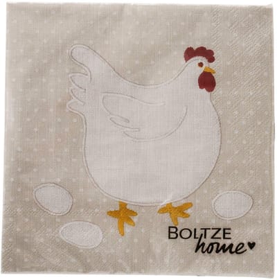Boltze Home servetten kip decoratie 16,5x3cm tafelaccessoire.