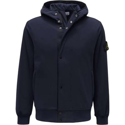 Stone Island Lente/Zomer 25 Soft Shell Effen Kleur Casual Met Capuchon Lange Mouwen Winddicht Waterdicht Ademend Jack Heren jassen K1S154100090S0A22-V0020 M black