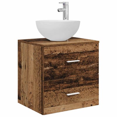 vidaXL - Wandgemonteerde - Waskom - Vanity - Oud - hout - 49,5 - x - 35 - x - 63 - cm