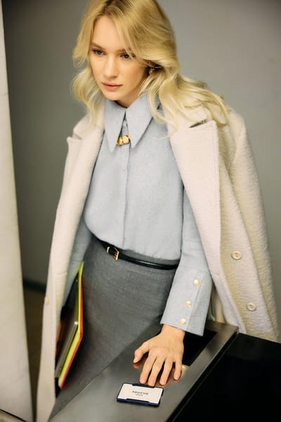 Touché Privé - Blouse met brede manchetten - Grijs - Dames