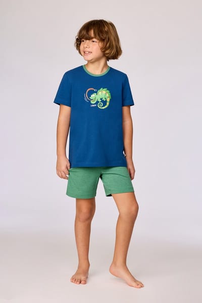 Woody pyjama jongens/heren - donkerblauw - kameleon - 261-10-PUS-Z/887 - maat 98