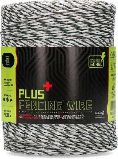 PetsFirst 3 mm Plus afrasteringsdraad wit en groen